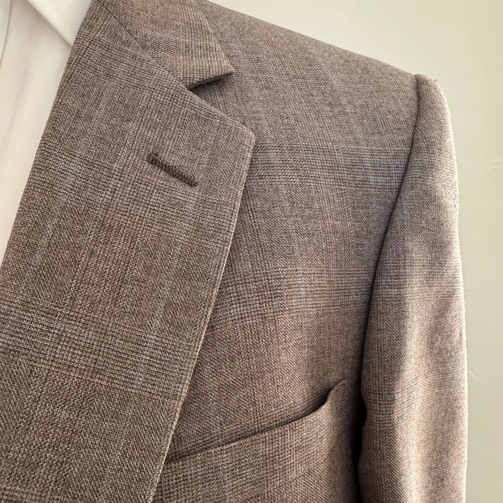 JOHNNY CARSON Vintage 70’s Deadstock Subtle Plad Wool Blend 3 Piece Suit 44 L - Picture 3 of 16